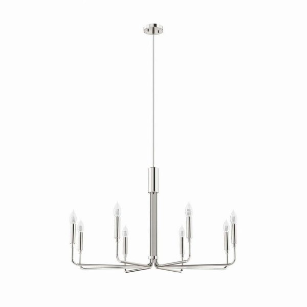 Modway Rekindle 8-Light Chandelier in Polished Nickel, Silver, 25 x 47.5 x 77.5 on Sale
