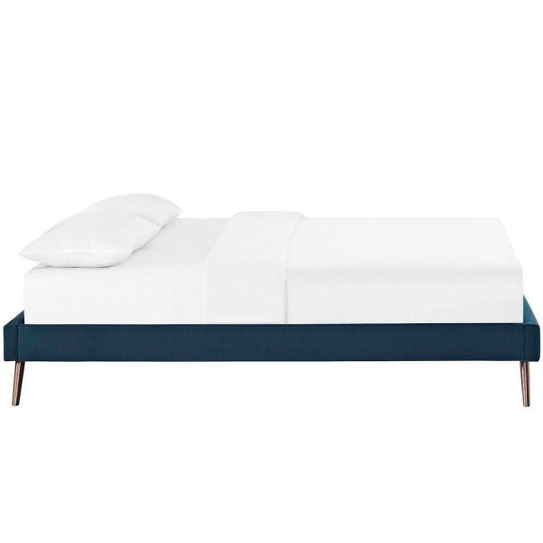 Modway MOD-5891 Loryn Upholstered Queen Platform Bed Frame with Wood Slat Support in Azure For Sale - Image 3