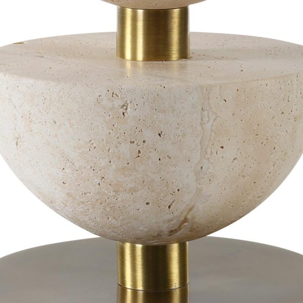Uttermost Hemisphere Travertine Table Lamp For Sale - Image 3