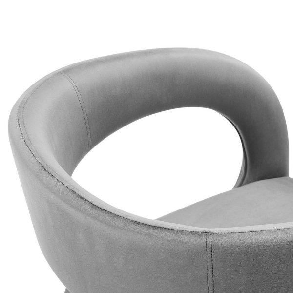 Modway EEI-6563-GRY Pinnacle Performance Velvet Dining Chair Set of Two, Gray Sale - Image 5