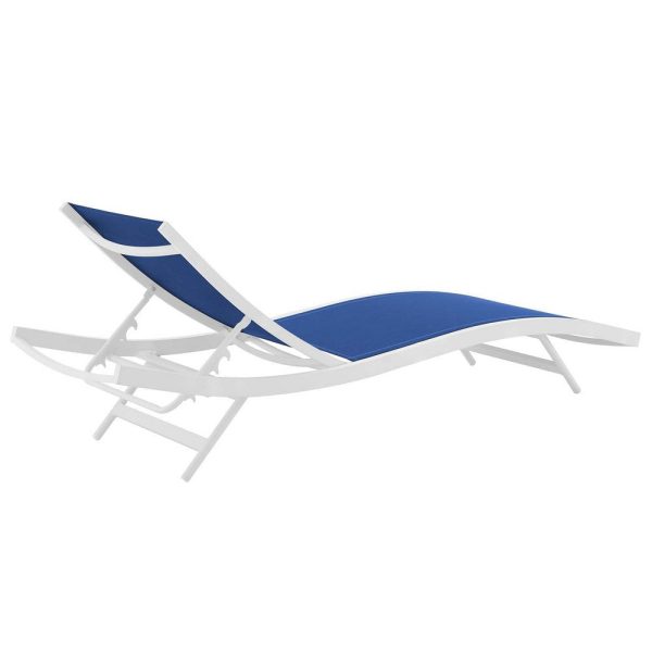 Modway EEI-4038-WHI-NAV Glimpse Outdoor Patio Mesh Chaise Lounge Set of 2, White Navy Cheap - Image 5