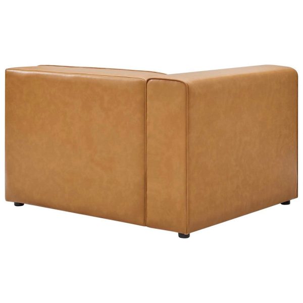 Modway Mingle Vegan Leather Sectional Sofa Left-Arm Chair, Tan on Sale - Image 2