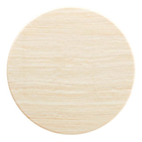 Modway Lippa 36  Round Artificial Dining Table with Tapered, Metal Base, White Travertine For Cheap - Image 2