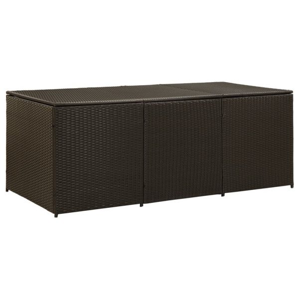Outdoor Storage Box, Brown Rattan, 71  Powder Coated Steel Frame Supply