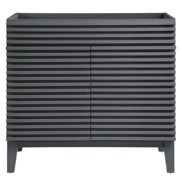 Modway Render 36  Bathroom Vanity Cabinet in Gray-Sink Basin Not Included, 36 Inch, Grey Online Hot Sale - Image 5