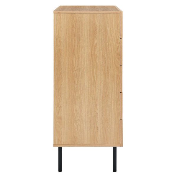 Modway Chaucer Dresser, 5-Drawer Chest, Oak Fashion - Image 2