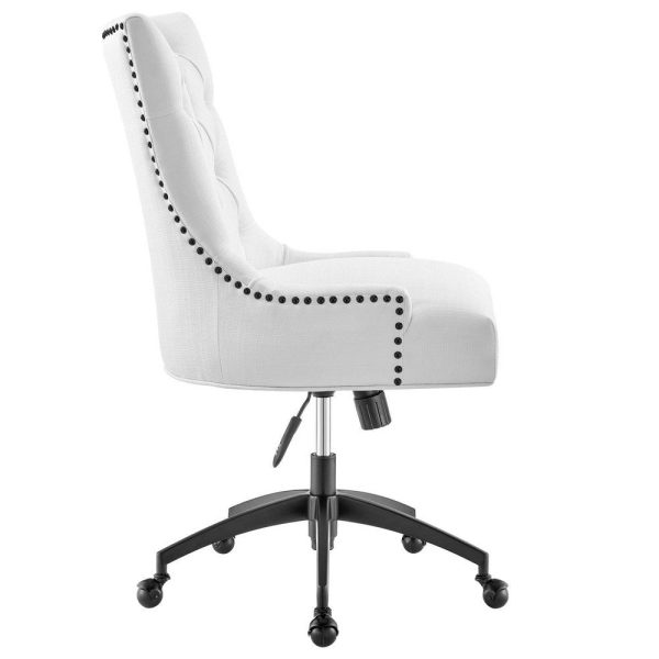 Modway Regent Tufted Fabric Swivel Office Chair, Black White Discount - Image 2