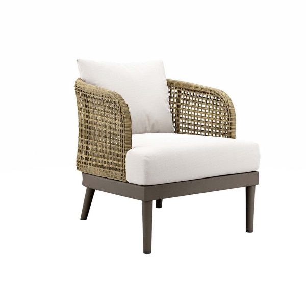 Modway Meadow Outdoor Patio Wicker Rattan, Armchair, Natural White For Cheap