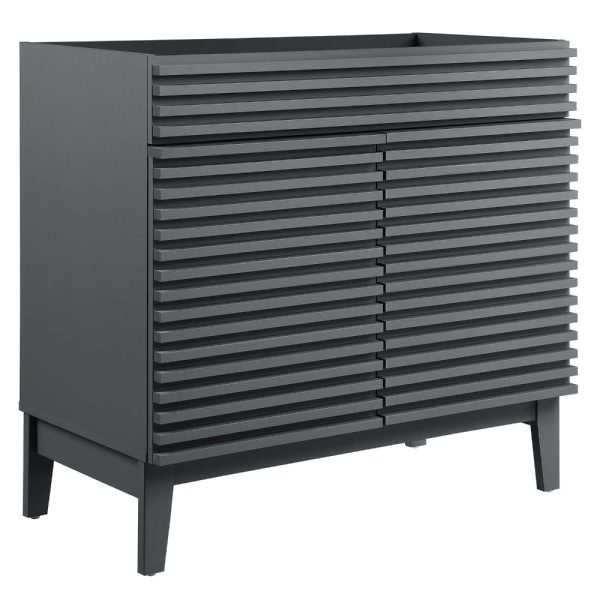 Modway Render 36  Bathroom Vanity Cabinet in Gray-Sink Basin Not Included, 36 Inch, Grey Online Hot Sale