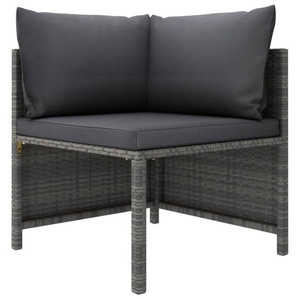 Avio 9pc Outdoor Modular Sofa Set, Square Coffee Table, Gray Rattan Sale - Image 3