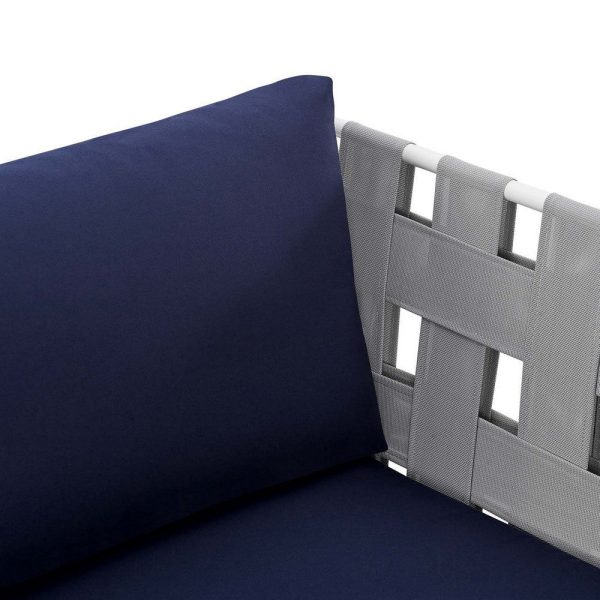 Modway EEI-4956-GRY-NAV Harmony Outdoor Patio Aluminum Armchair, Gray Navy Fashion - Image 5