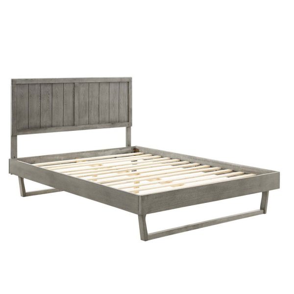 Modway Alana Wood Full Platform Bed in Gray with Angular Frame, Double Online - Image 2