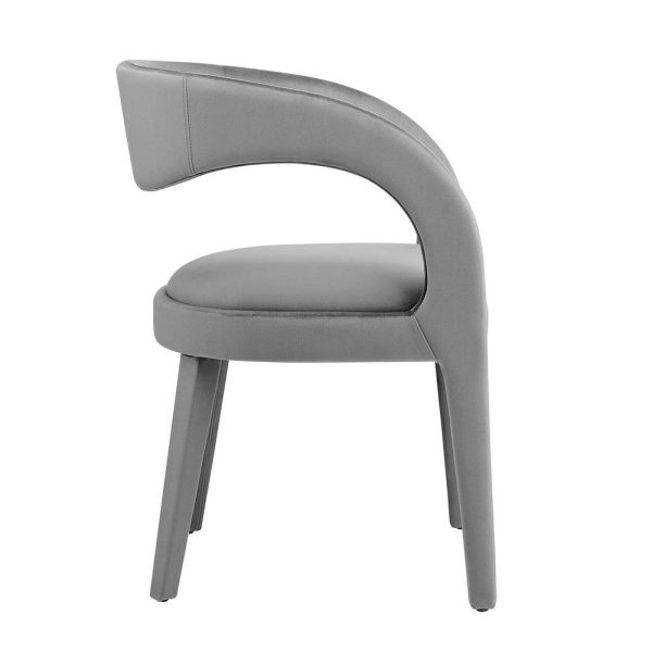 Modway EEI-6563-GRY Pinnacle Performance Velvet Dining Chair Set of Two, Gray Sale - Image 2