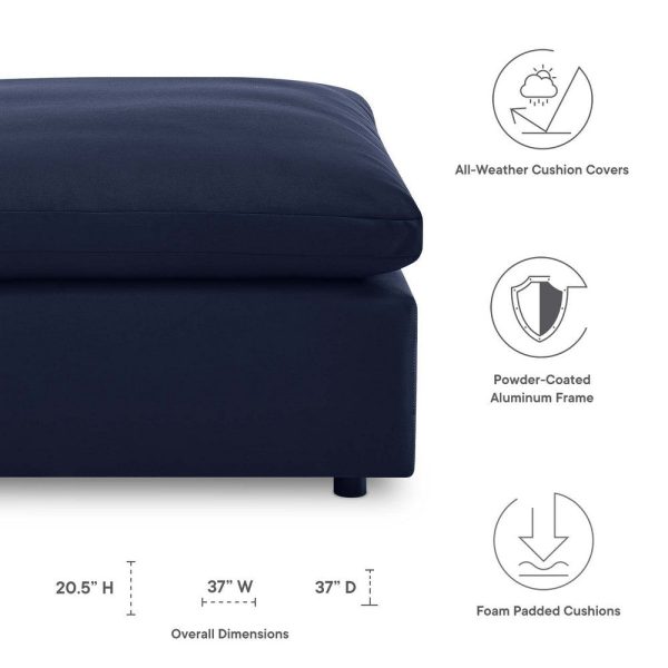 Modway EEI-4903-NAV Commix Overstuffed Outdoor Patio Ottoman, Navy on Sale - Image 3
