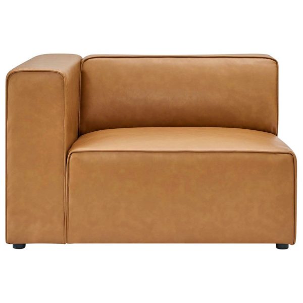 Modway Mingle Vegan Leather Sectional Sofa Left-Arm Chair, Tan on Sale - Image 3