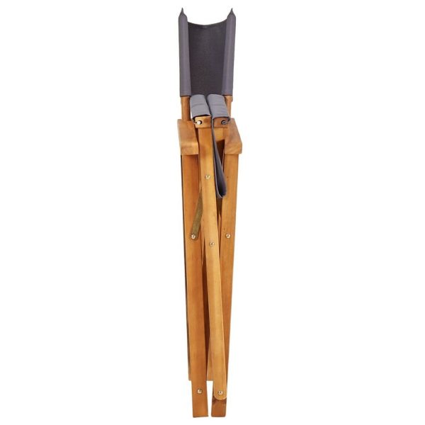 Outdoor Folding Directors Accent Set of 2, Gray, Acacia Wood For Cheap - Image 4