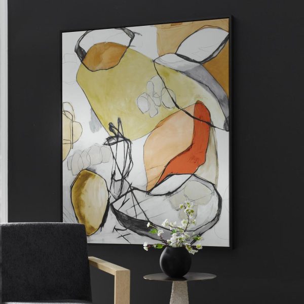 Uttermost Charcoal Improvision Framed Abstract Art Supply