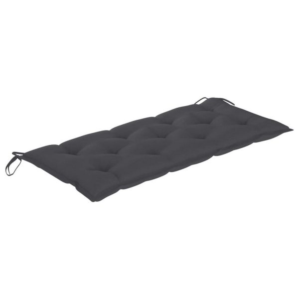Jenny Outdoor Foldable Bench, 47  Acacia Wood, Dark Gray Cushion Hot on Sale - Image 4