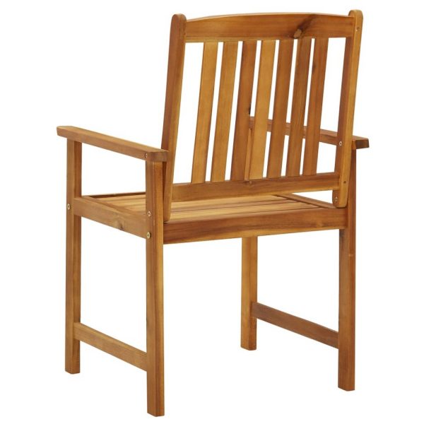 Blaire Outdoor Accent Chairs, Set of 2, Acacia Wood, Cream Cushions Fashion - Image 4