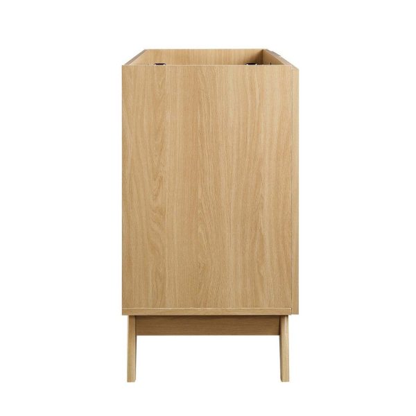 Modway Soma Rattan Weave Bathroom Vanity Cabinet Basin Not Included, 48” Single or Double Sink Compatible, Oak Hot on Sale - Image 2