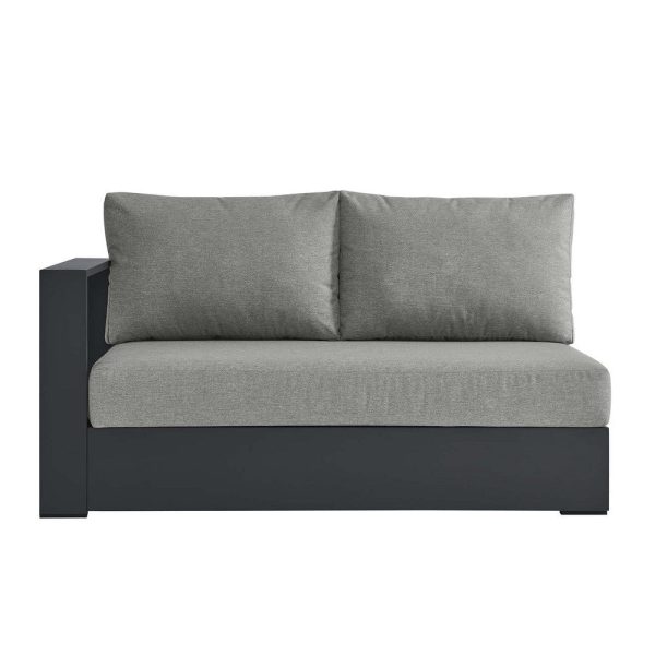 Modway Tahoe Aluminum Modular Outdoor Patio Gray with Weather-Resistant Cushions, Couch for Garden Backyard, Poolside, Left-Facing Loveseat Online Hot Sale - Image 4