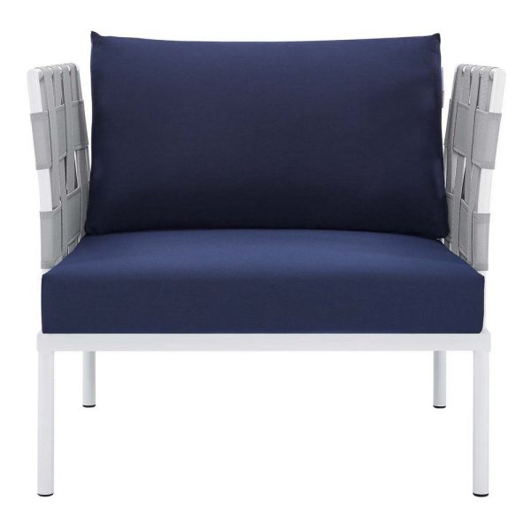 Modway EEI-4956-GRY-NAV Harmony Outdoor Patio Aluminum Armchair, Gray Navy Fashion - Image 4
