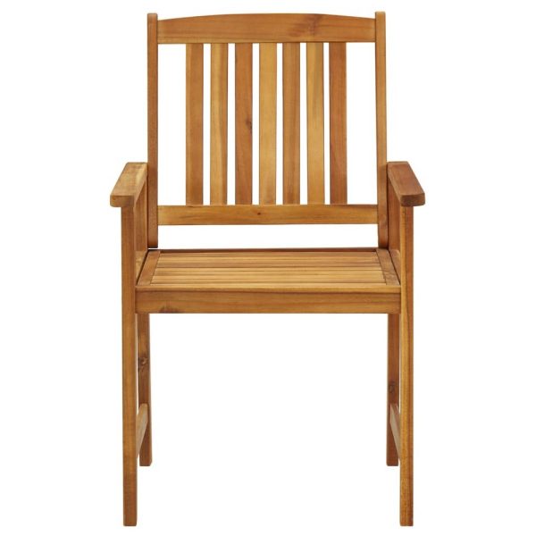 Blaire Outdoor Accent Chairs, Set of 2, Acacia Wood, Cream Cushions Fashion - Image 3