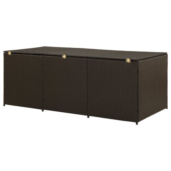 Outdoor Storage Box, Brown Rattan, 71  Powder Coated Steel Frame Supply - Image 4
