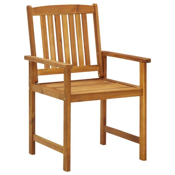 Blaire Outdoor Accent Chairs, Set of 2, Acacia Wood, Cream Cushions Fashion - Image 2