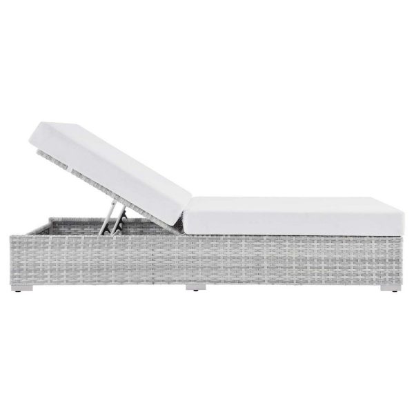 Modway Convene Outdoor Patio Chaise, Light Gray White 82.5 x 30 x 42 For Cheap - Image 2