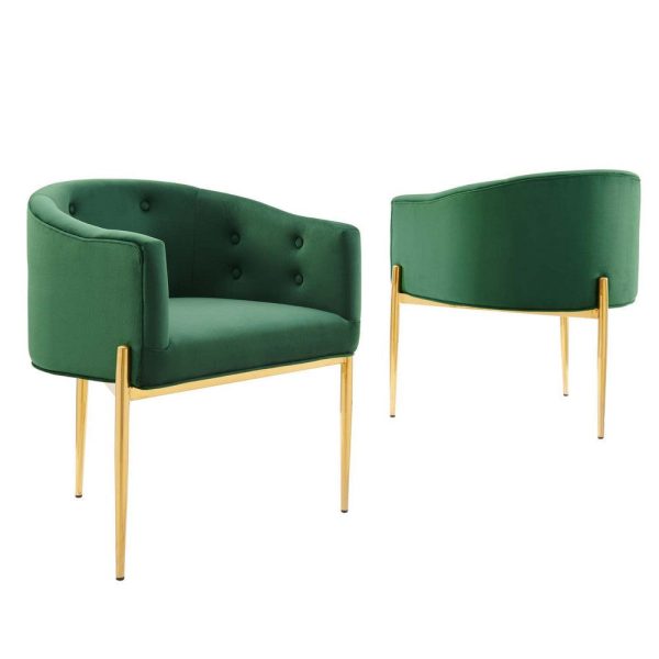 Modway Savour Tufted Performance Velvet Accent Set of 2, Two Chairs, Grey Online now