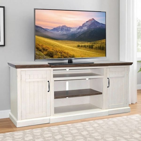 Dean TV Media Entertainment Console w Fireplace Option, White 78  on Sale