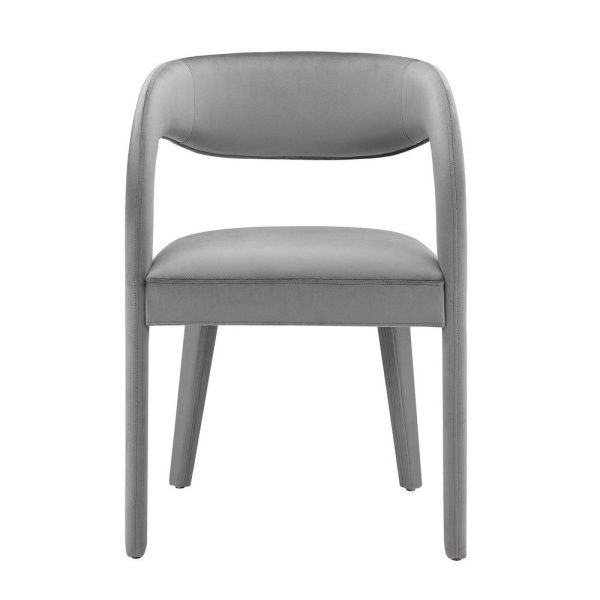 Modway EEI-6563-GRY Pinnacle Performance Velvet Dining Chair Set of Two, Gray Sale - Image 4