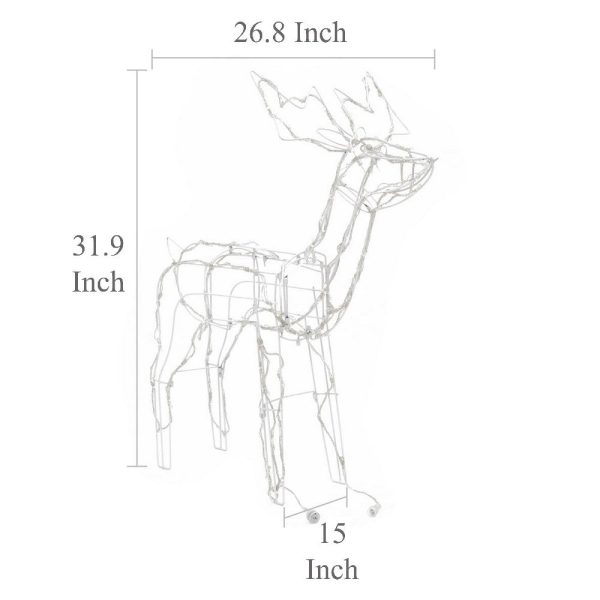 Meyi 3pc Outdoor Reindeer Family Christmas Decor, 229 Cool White LED For Cheap - Image 5