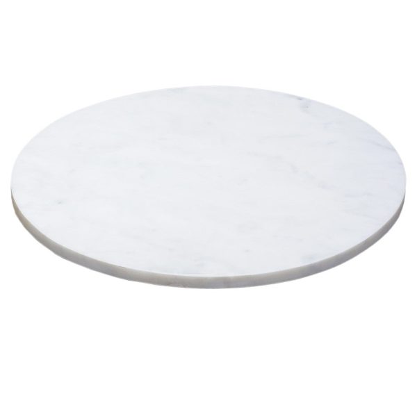 Tyler Accent Side Table, 14.5 Inch Round White Marble Top, Antique Brass Hammered Pedestal Base - The Urban Port For Sale - Image 5