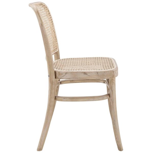 Modway Winona Elm Wood Cane Rattan Seat, Dining Side Chair, Gray Sale - Image 2