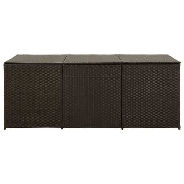 Outdoor Storage Box, Brown Rattan, 71  Powder Coated Steel Frame Supply - Image 2