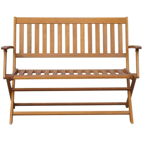 Jenny Outdoor Foldable Bench, 47  Acacia Wood, Dark Gray Cushion Hot on Sale - Image 2
