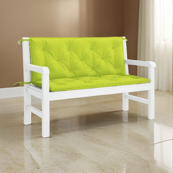 Claire Outdoor Cushion for Bench, Button Tufted Green Fabric, 47  Wide Sale