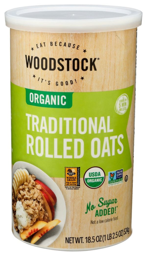 WOODSTOCK: Traditional Rolled Oats, 18.5 oz Fashion