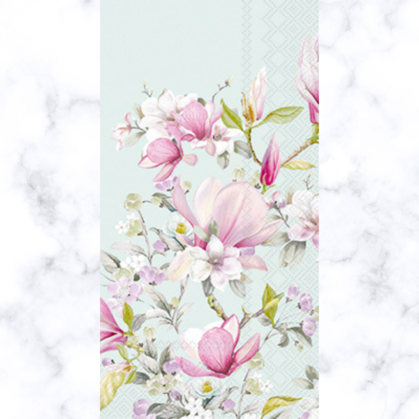 Romantic Magnolia light blue - Buffet Napkin Cheap